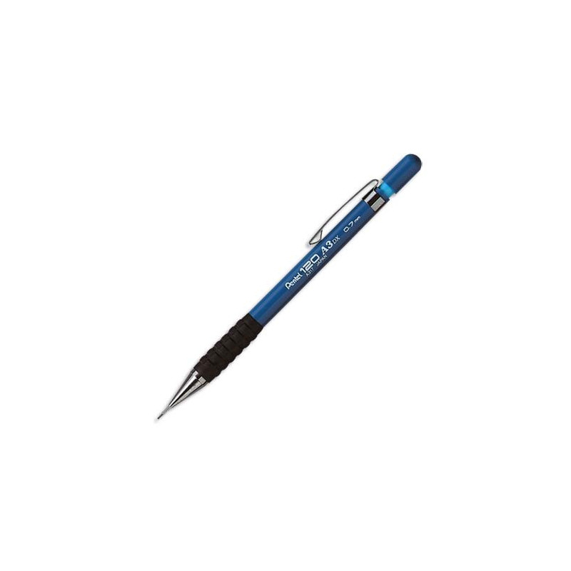 PENTEL Porte-mine 0,5 mm rechargeable corps plastique Bleu grip caoutchouc A-317