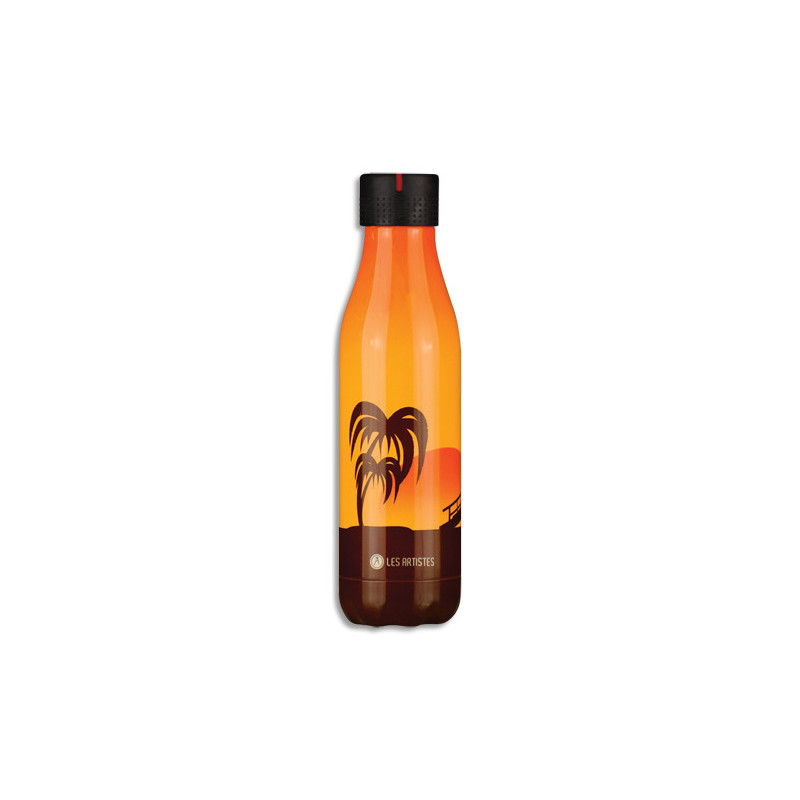 LES ARTISTES PARIS Bouteille isotherme 500ml acier inox consrve frais/24H-chaud/10h Design Coucher soleil