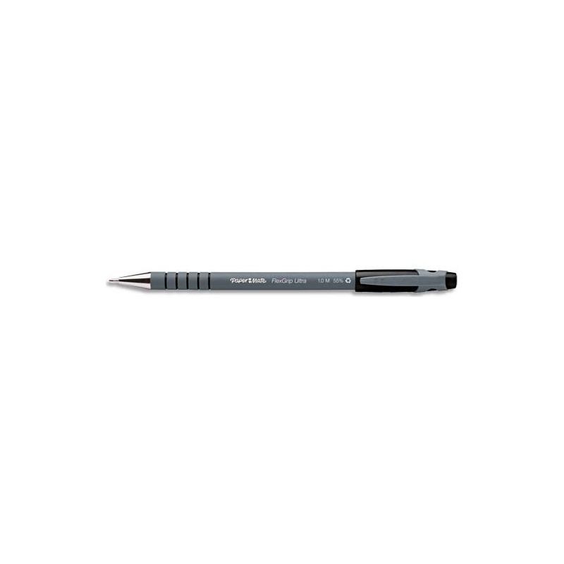 PAPERMATE Stylo à bille pointe moyenne encre Noire corps caoutchouc à capuchon FLEXGRIP