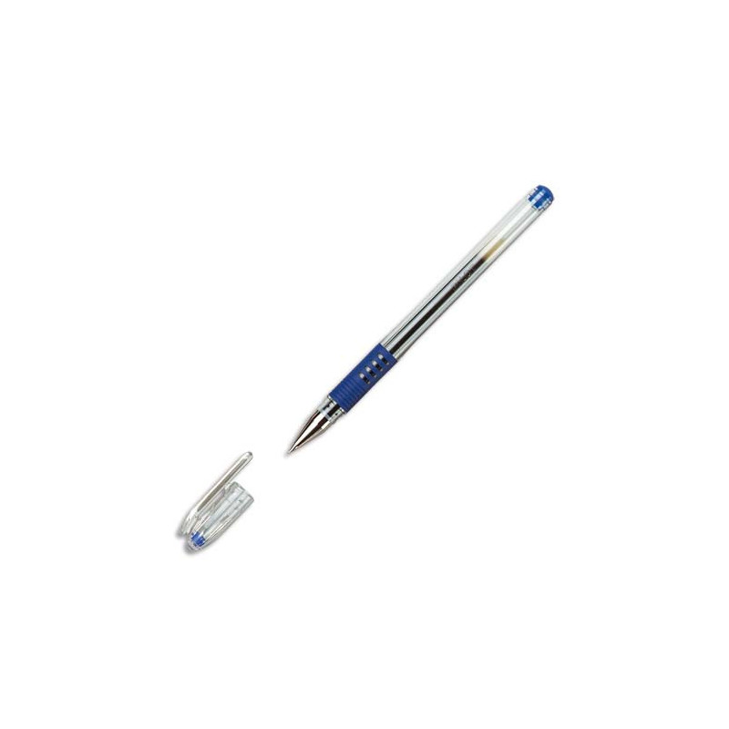PILOT Stylo à bille pointe fine encre gel Bleue corps plastique avec grip caoutchouc et capuchon G1 GRIP