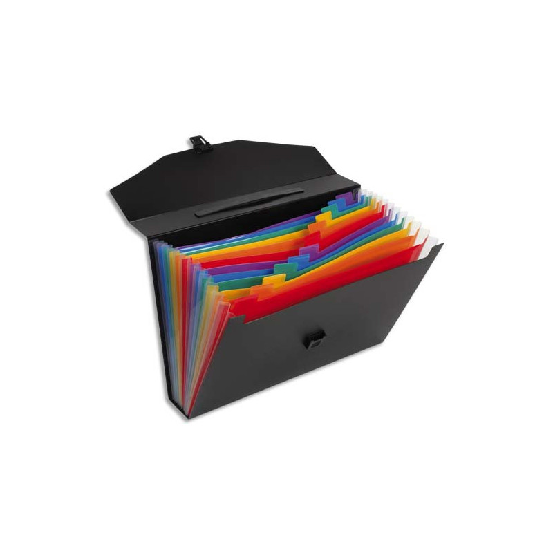 VIQUEL Trieur malette RAINBOW CLASS 13 compartiments, polypro 10/10e, Noir intérieur multicolore