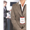 AVERY Boîte de 10 porte-badges grand format 105 x 148 mm avec tours de cou Noirs + 12 inserts imprimables