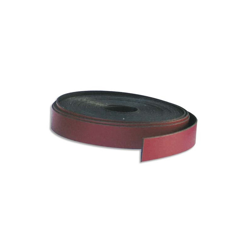 BI-OFFICE Ruban magnétique Rouge, à découper - Dimensions : 1 cm x 5 m