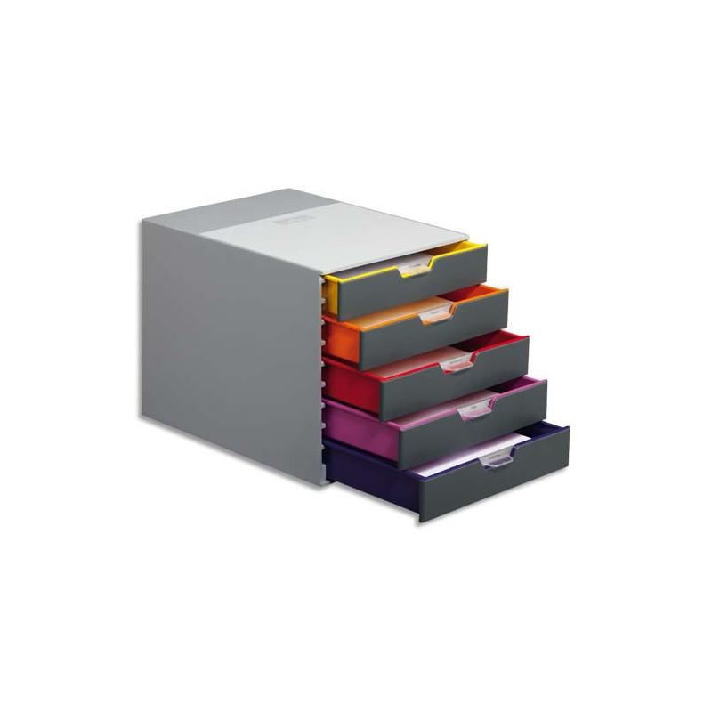 DURABLE Module de classement Varicolor 5 tiroirs, ABS Multicouleurs. L29,2 x H28 x P35,6 cm