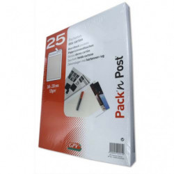 GPV Paquet de 25 pochettes vélin Blanc dos carton format 24 120g auto-adhésives 571