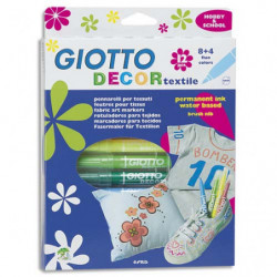 GIOTTO Etui de 12 feutres pour tissu coloris assortis