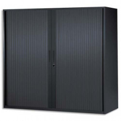 MT INTERNATIONAL Armoire basse monobloc Corps et Rideau Noir - Dimensions : L100 x H105 x P43 cm