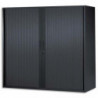 MT INTERNATIONAL Armoire basse monobloc Corps et Rideau Noir - Dimensions : L100 x H105 x P43 cm