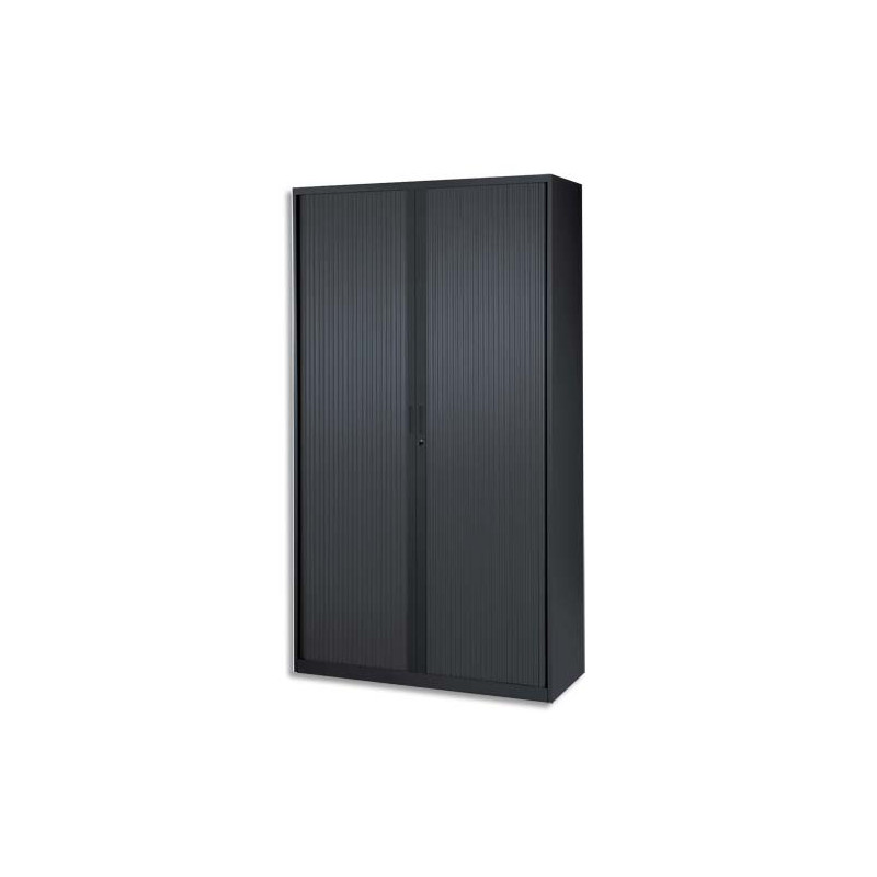 MT INTERNATIONAL Armoire haute monobloc Corps et Rideau Noir - Dimensions : L100 x H198 x P43 cm