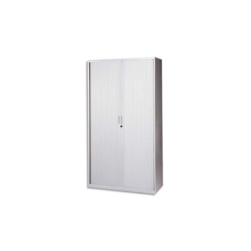 MT INTERNATIONAL Armoire haute monobloc Corps et Rideau Gris clair - Dimensions : L100 x H198 x P43 cm