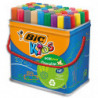 BIC Kids Visacolor XL Feutres de Coloriage à Pointe Large - Couleurs Assorties, Pot de 48