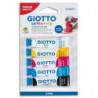 GIOTTO Blister de 5 tubes de gouache 10 ml, coloris assortis primaires