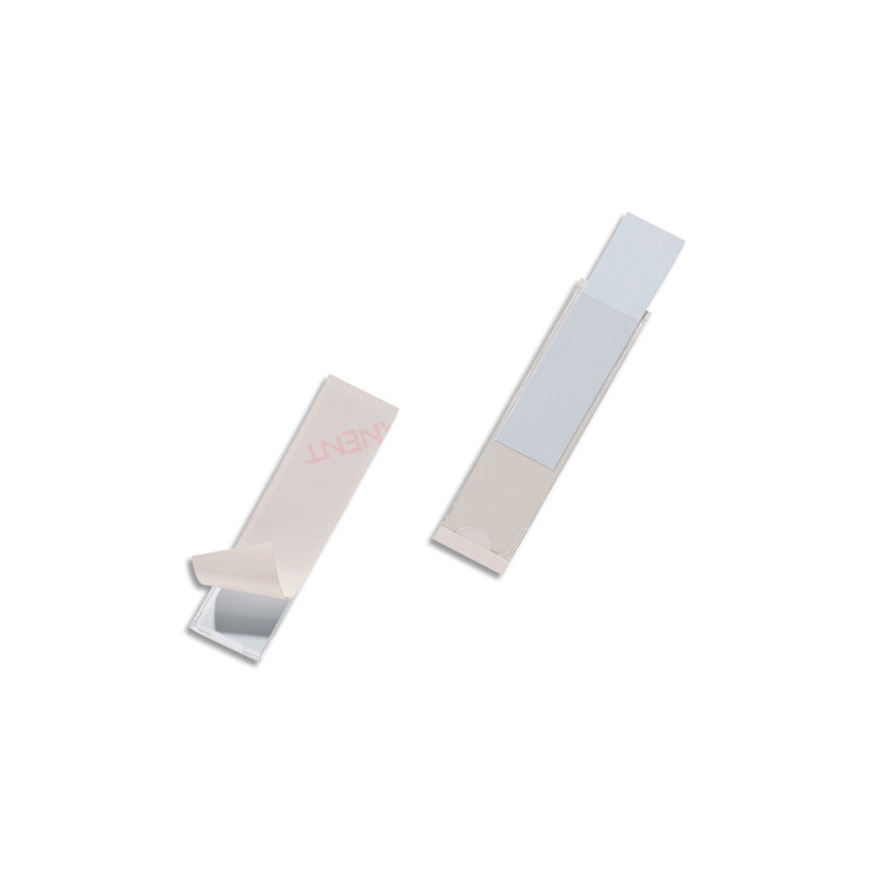 DURABLE Sachet 10 Pochettes adhésives Pocketfix H22 x L81 mm - ouverture latérale - Transparent