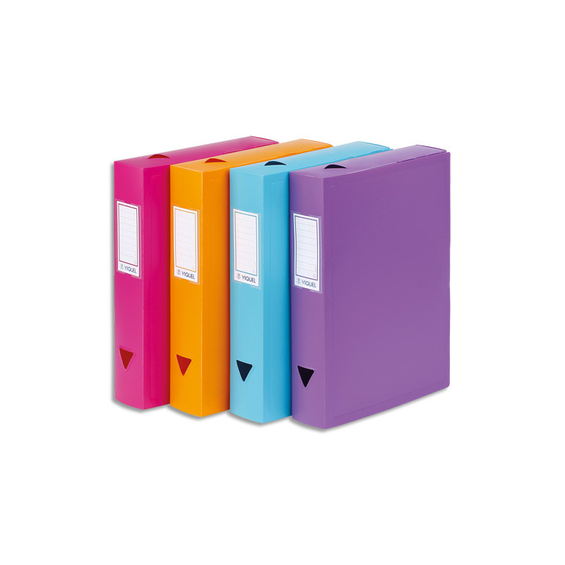 VIQUEL Boîte de classement CLASSDOC, en polypropylène 8/10ème, dos 6cm, coloris assortis