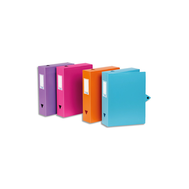 VIQUEL Boîte de classement CLASSDOC, en polypropylène 8/10ème, dos 8cm, coloris assortis