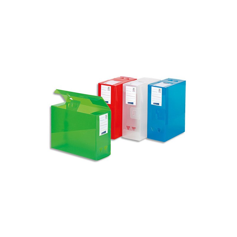 VIQUEL Boîte de classement MAXIDOC, en polypropylène 12/10ème, dos de 12cm, coloris assortis translucide