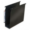 OBLIQUE AZ Paquet de 10 dossiers suspendus ARMOIRE en polypro opaque 5/10e.Fond 80, bouton-pression. Noir