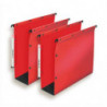 OBLIQUE AZ Paquet de 10 dossiers suspendus ARMOIRE en polypro opaque 5/10e.Fond 80, bouton-pression.Rouge