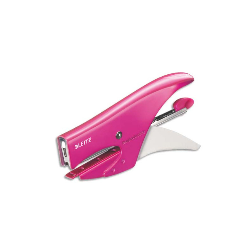 LEITZ Pince agrafeuse WOW, agrafes n°10, capacité 15 feuilles, rose