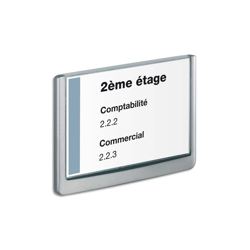 DURABLE Plaque de porte Clicksign A5 en ABS - livrée avec kit fixations - L210 x H148,5 mm - Graphite