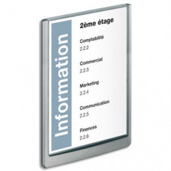 DURABLE Plaque de porte Clicksign A4 en ABS - livrée avec kit fixations - L210 x H297 mm - Graphite