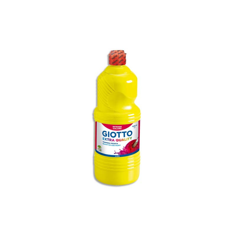 GIOTTO Flacon d'1 litre de gouache liquide de couleur Jaune primaire