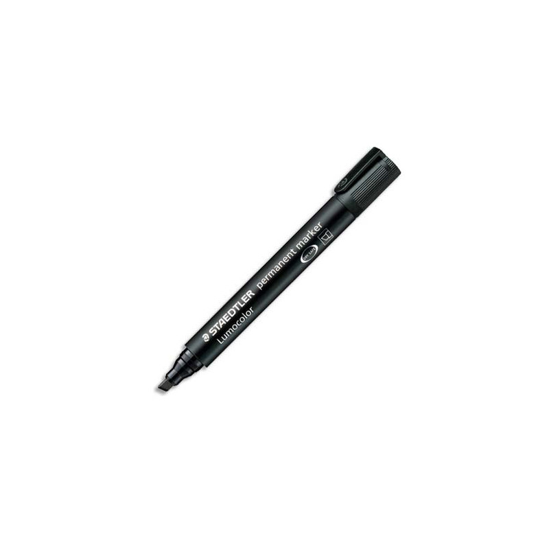 STAEDTLER Marqueur permanent pointe biseau corps plastique encre Noire à base d'alcool ne sèche pas 350