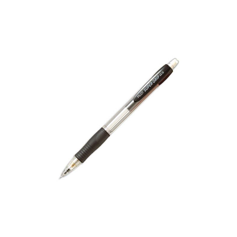 PILOT Porte-mine 0,5 mm rechargeable corps plastique avec grip caoutchouc Noir SUPERGRIP H185