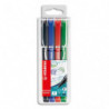 STABILO SENSOR F stylo-feutre pointe extra-fine - Pochette de 4 stylo-feutres - Noir/Bleu/Rouge/Vert