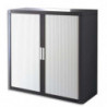 PAPERFLOW EasyOffice armoire démontable corps en PS teinté Noir Blanc - Dimensions L110xH104xP41,5 cm