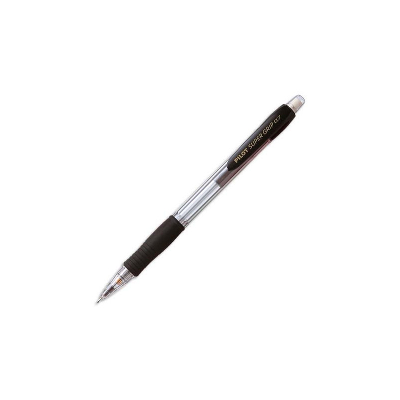 PILOT Porte-mine 0,7 mm rechargeable corps plastique avec grip caoutchouc Noir SUPERGRIP H187