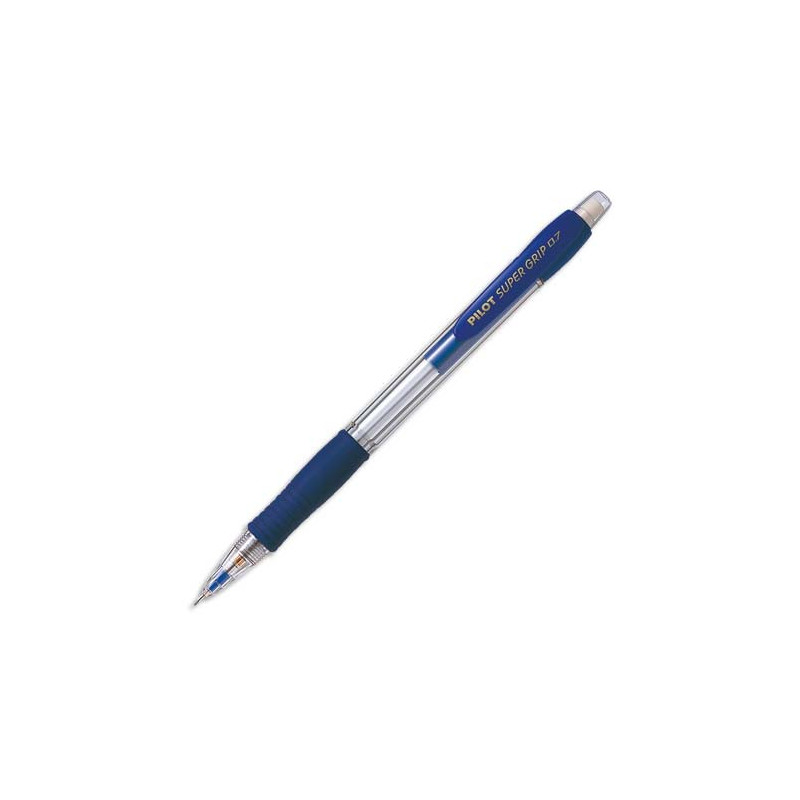 PILOT Porte-mine 0,7 mm rechargeable corps plastique avec grip caoutchouc Bleu SUPERGRIP H187