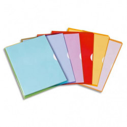 OXFORD Boîte de 50 pochettes-coin Fard'Liss incolore en PVC lisse 20/100e. Format A4. Coloris assortis