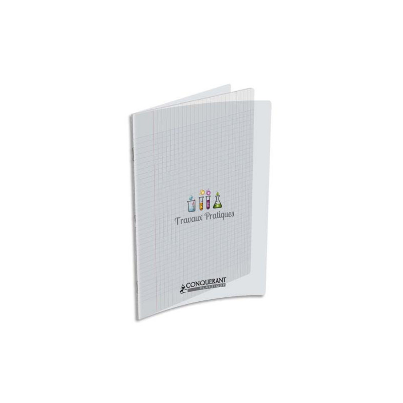 CONQUERANT 9 Cahier TP piqûre format A4 48 pages grands carreaux Seyès+48 pages unies. Couv PP incolore.