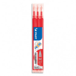 PILOT Set de 3 recharges pour roller FriXion Ball. Pointe moyenne 0,7 mm. Encre Rouge