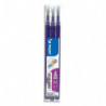 PILOT Set de 3 recharges pour roller FriXion Ball. Pointe moyenne 0,7 mm. Encre Violet