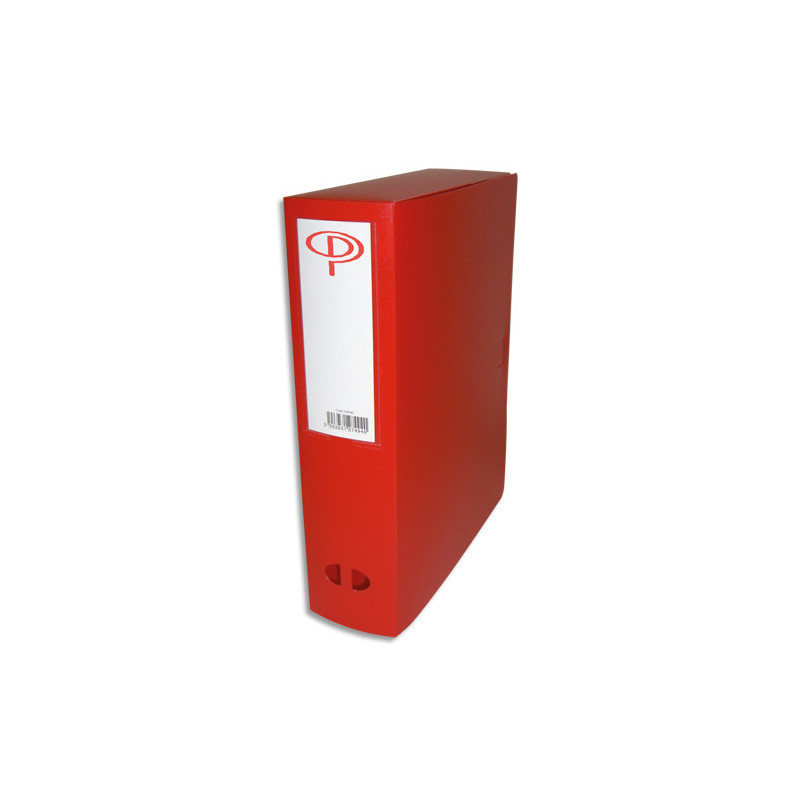 PERGAMY Boîte de classement dos de 8 cm, en polypropylène 7/10e. Coloris rouge