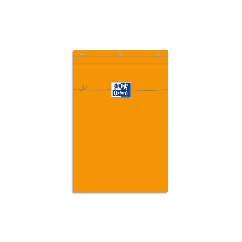 OXFORD Bloc de direction agrafé en tête 160 pages 80g unies 21x29,7 Couverture Orange