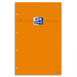 OXFORD Bloc de direction agrafé en tête 160 pages 80g lignées 21x32 Couverture Orange