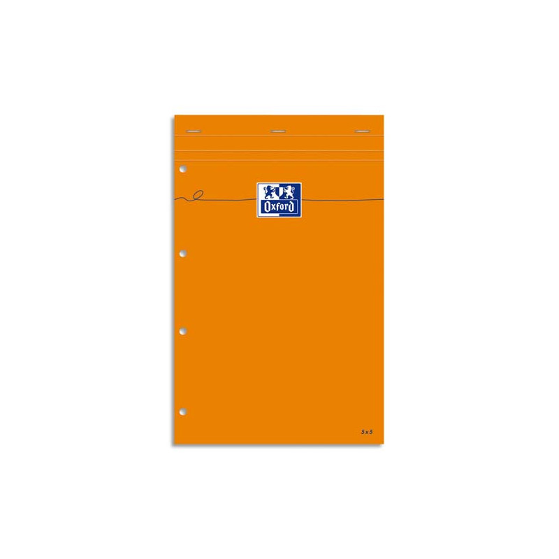 OXFORD Bloc de direction agrafé en tête 160 pages 80g lignées 21x32 Couverture Orange