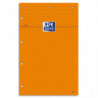 OXFORD Bloc de direction agrafé en tête 160 pages 80g lignées 21x32 Couverture Orange