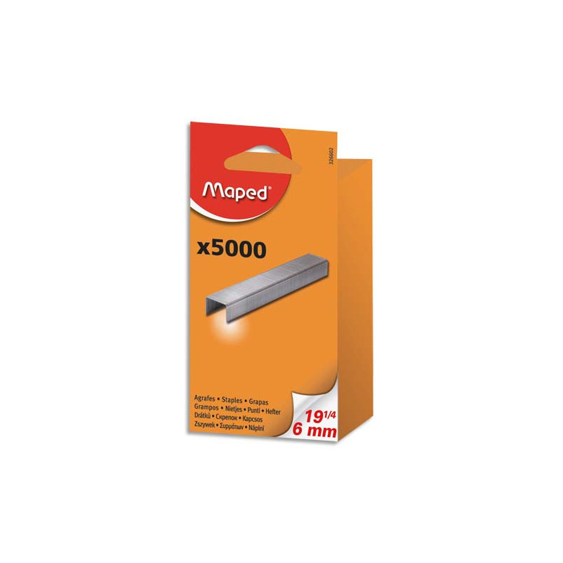 MAPED Boîte de 5000 Agrafes SP19 (6 mm) - jusqu'à 20 feuilles