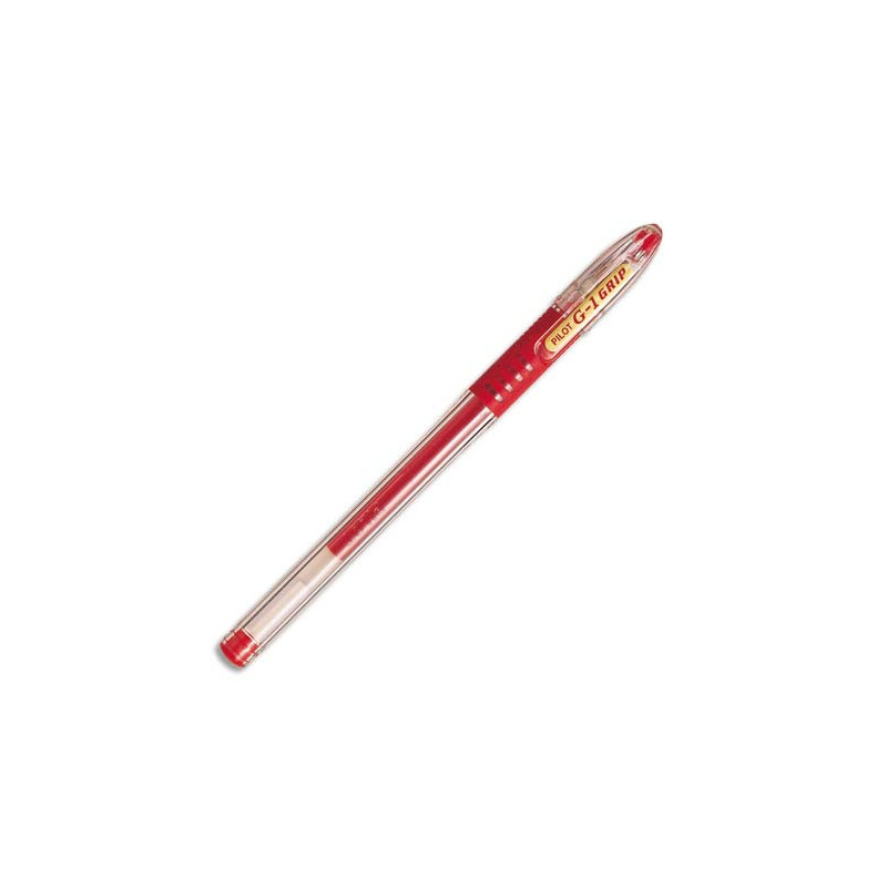 PILOT Stylo à bille pointe moyenne encre gel Rouge corps plastique avec grip caoutchouc +capuchon G1 GRIP
