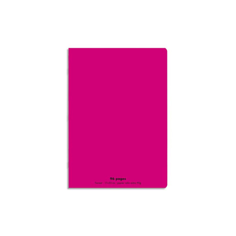 CONQUERANT C9 Cahier piqûre 21x29,7cm 96 pages 90g grands carreaux Seyès. Couverture polypropylène Rose