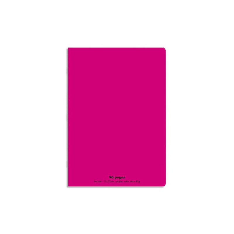 CONQUERANT C9 Cahier piqûre 21x29,7cm 96 pages 90g grands carreaux Seyès. Couverture polypropylène Rose