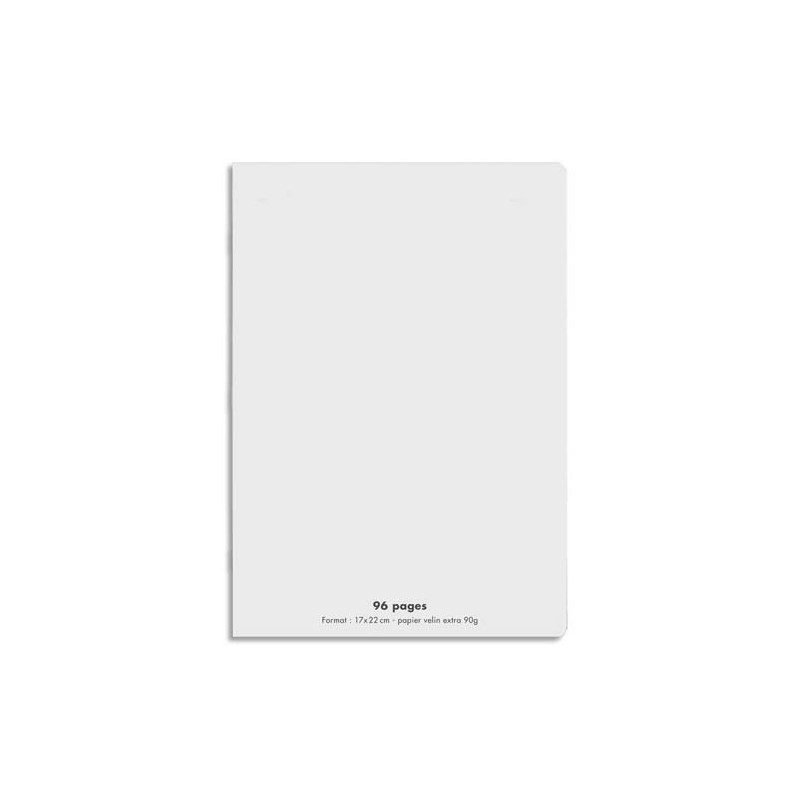CONQUERANT C9 Cahier piqûre 24x32cm 96 pages 90g grands carreaux Seyès. Couverture polypropylène Gris