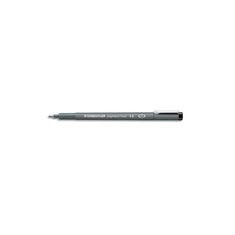 STAEDTLER Feutre pointe calibrée baguée métal 0,8mm, encre Noire pigmentée infalsifiable résiste aux UV.
