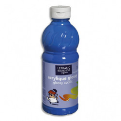 LEFRANC & BOURGEOIS Flacon de 500ml gouache Glossy Bleu primaire Cyan