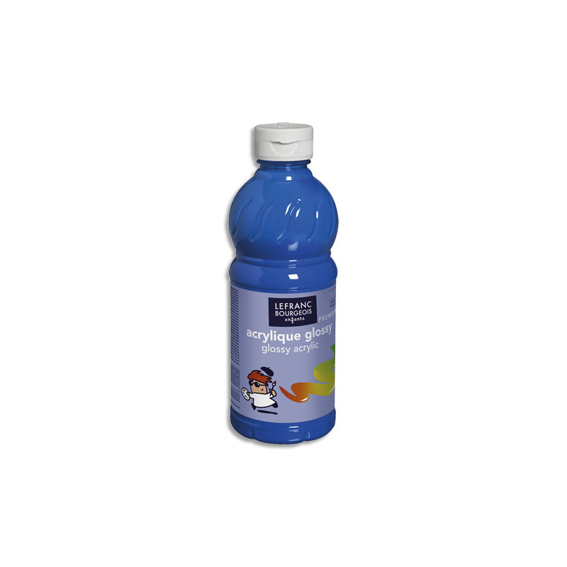 LEFRANC & BOURGEOIS Flacon de 500ml gouache Glossy Bleu primaire Cyan