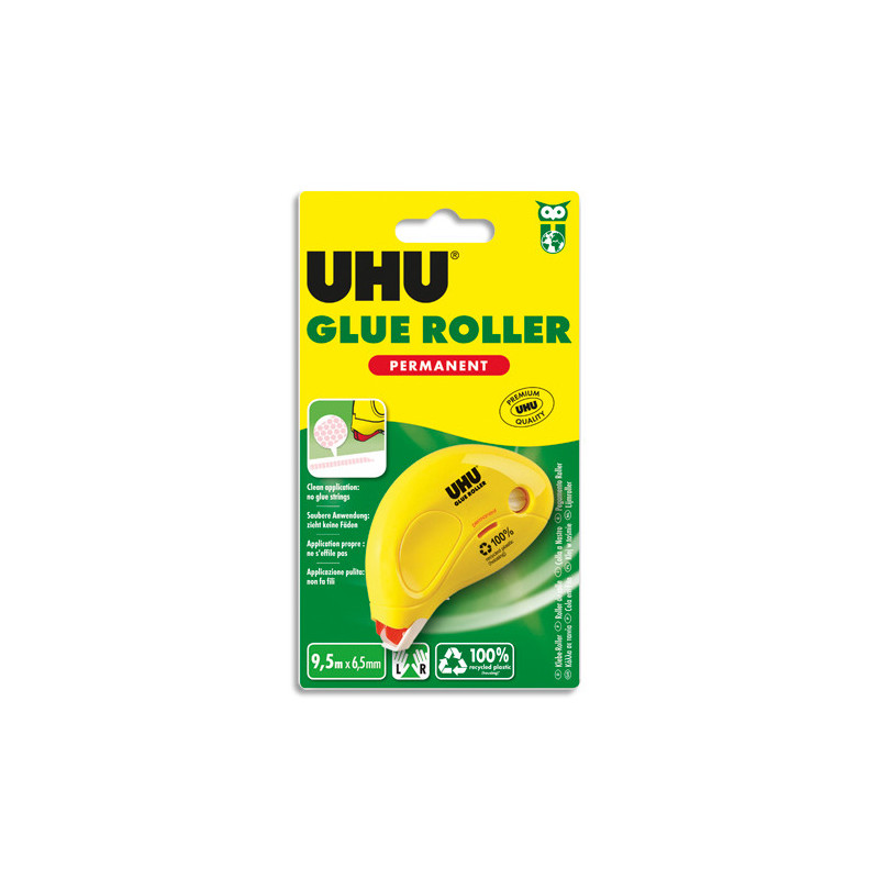 UHU Roller de colle jetable colle permanente 9.5 M x 6.5 mm